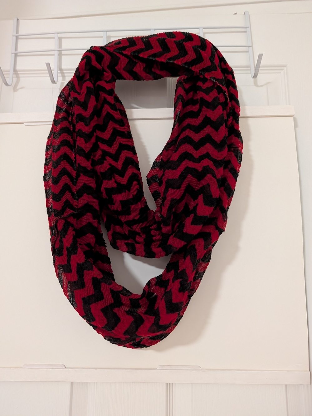 Red and Black Infinity Scarf - Women Accessories